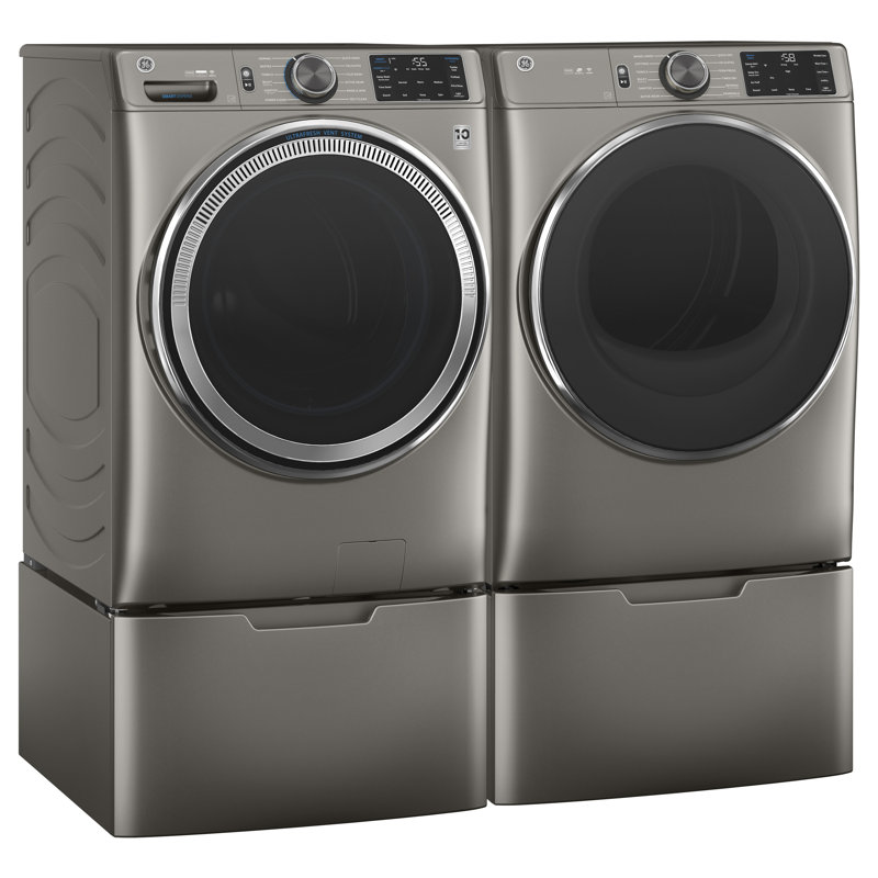 GE Appliances Energy Star Washer & Dryer Set with Stackable 4.8 Cubic